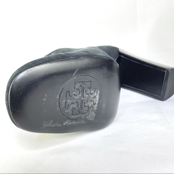 NWOT Tory Burch Stella Black Suede Laceless Solid Oxford Booties Sz 8.5 - Picture 12 of 12